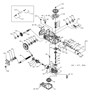 Transmission Lh Diagram and Parts List for Z-FORCE15 53AA5D2L100 Cub Cadet Lawn Tractor